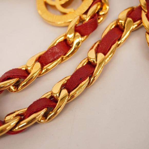 Chanel belt leather red gold hardware ladies - Picture 5 of 7